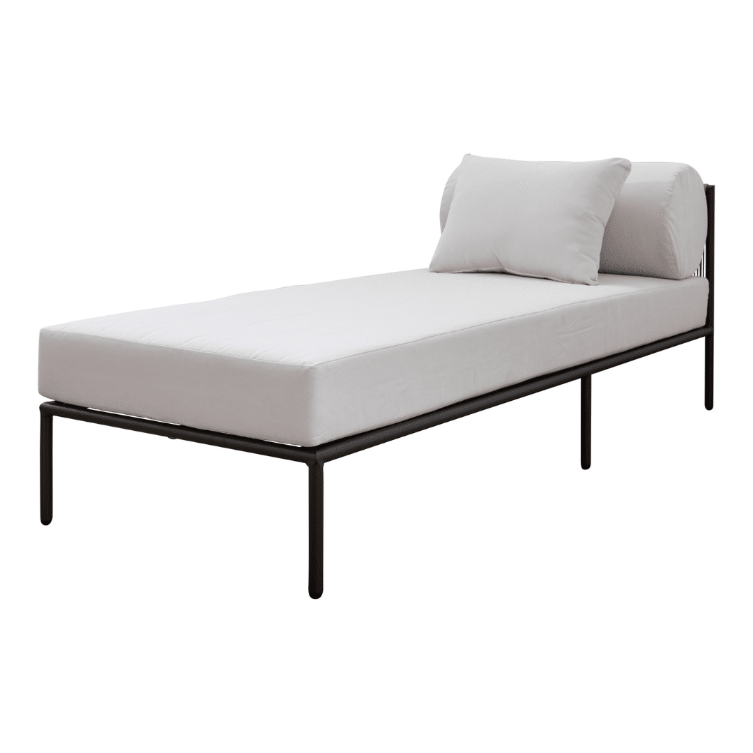 Laurent Outdoor Sunlounger Gunmetal + Beige