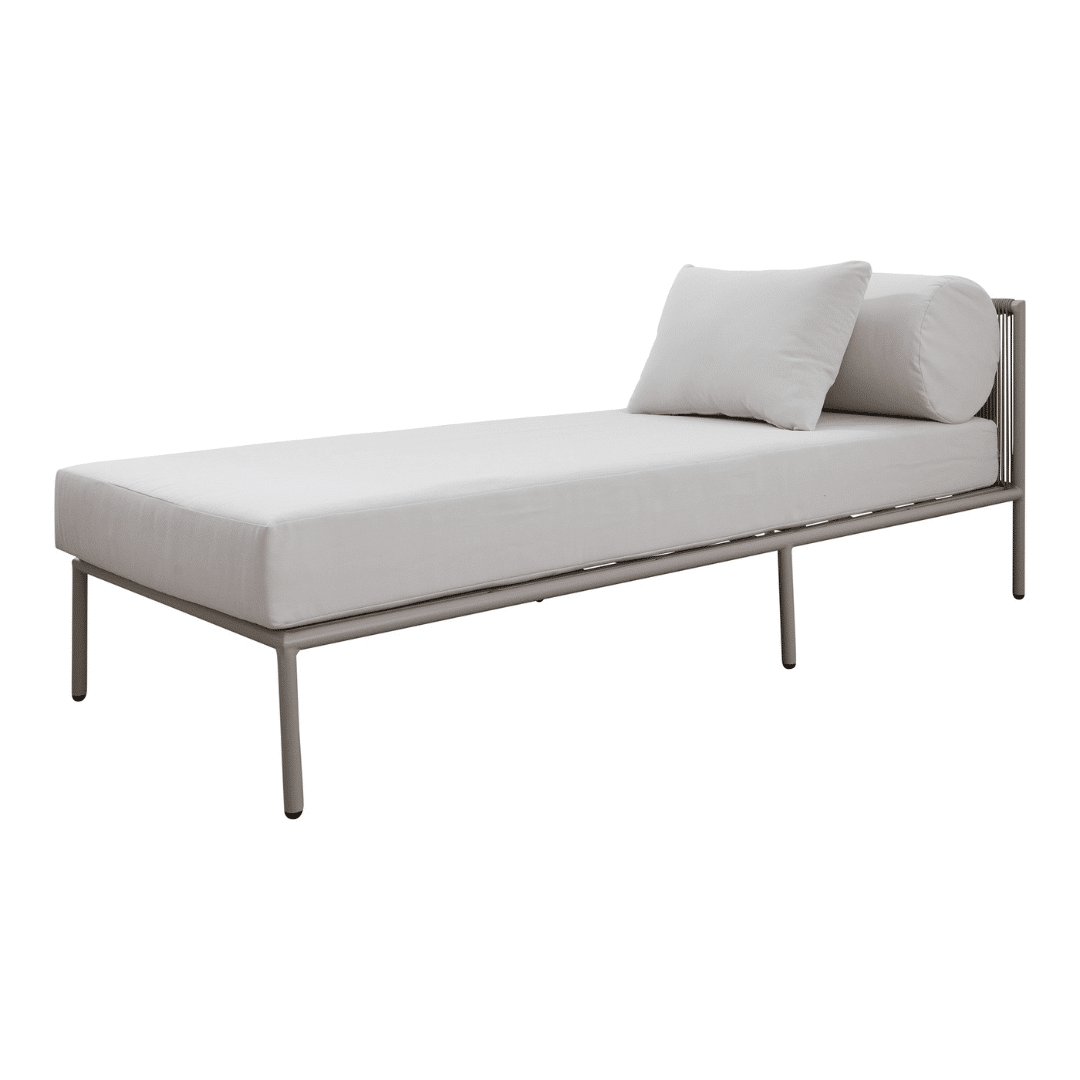 Capri Outdoor Sunlounger Taupe + White