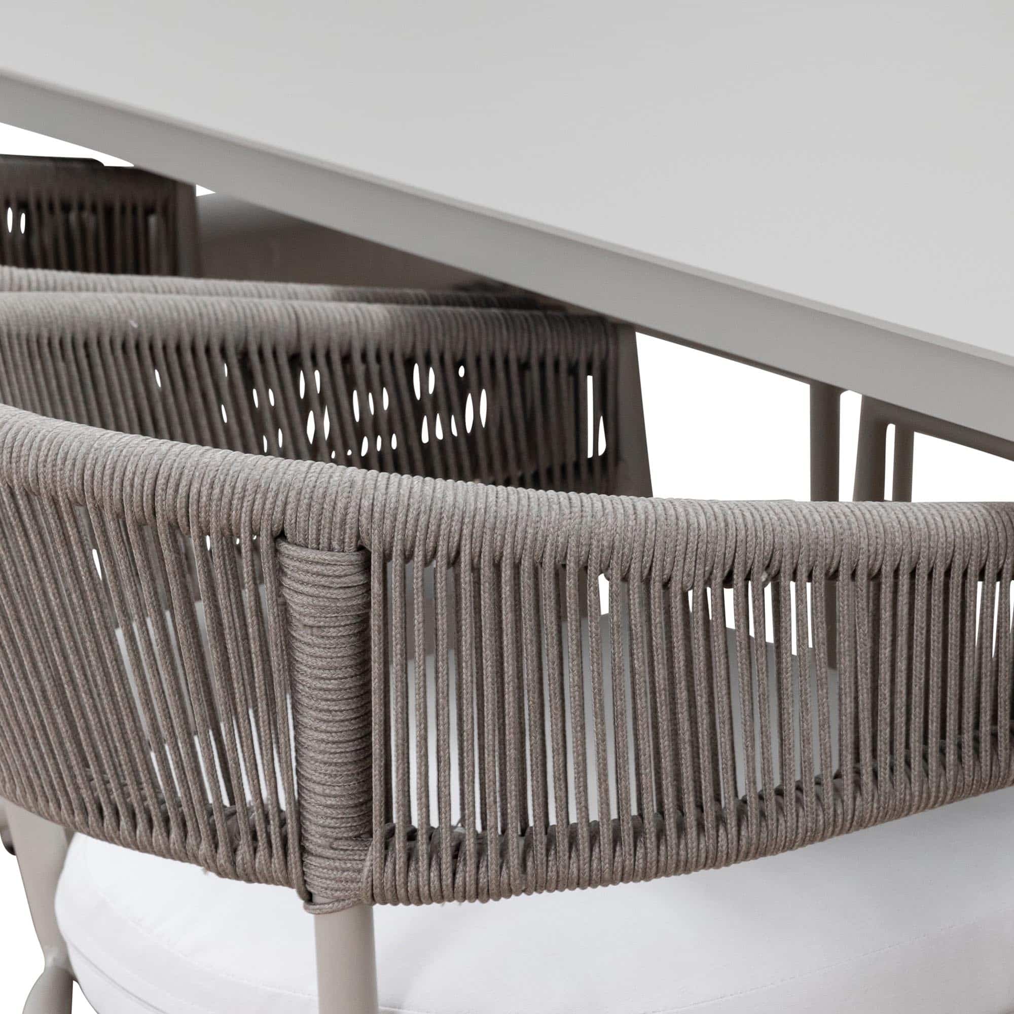 Capri Outdoor Dining Chair Taupe + White