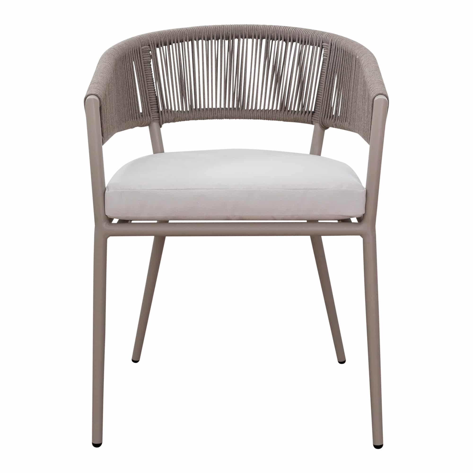 Capri Outdoor Dining Chair Taupe + White