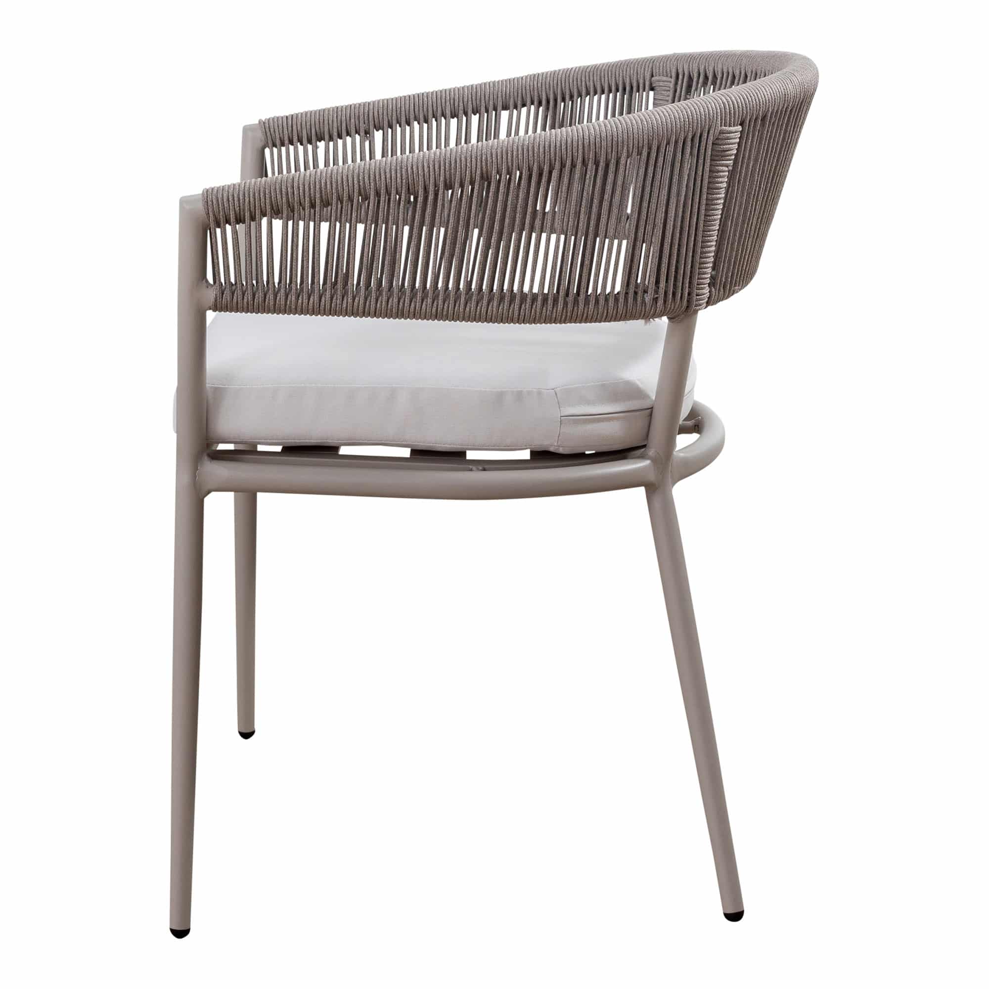 Capri Outdoor Dining Chair Taupe + White