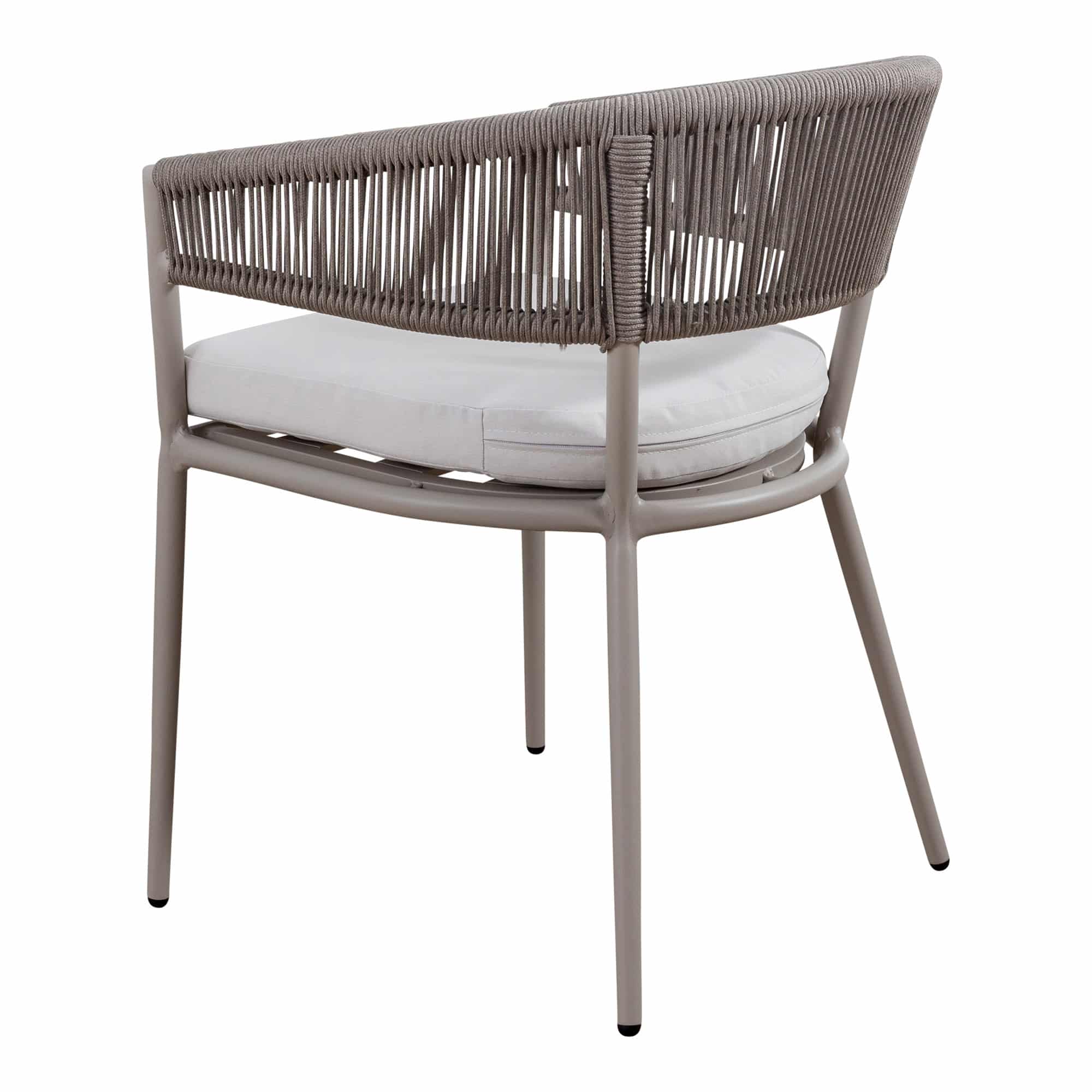 Capri Outdoor Dining Chair Taupe + White