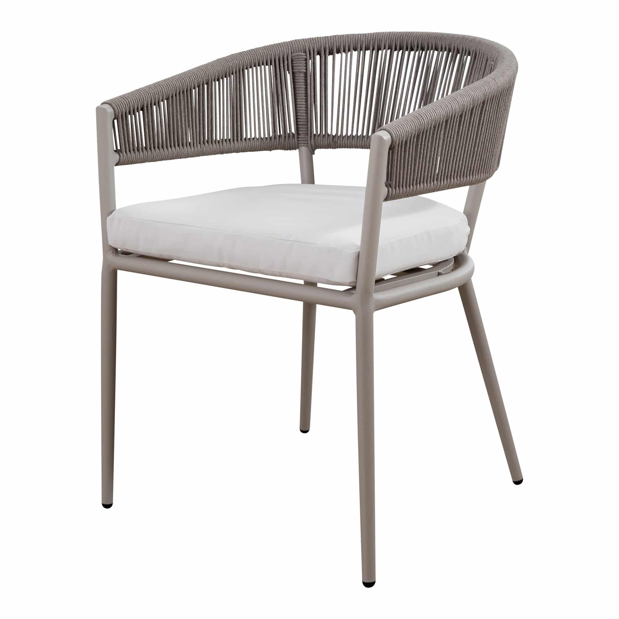 Capri Outdoor Dining Chair Taupe + White