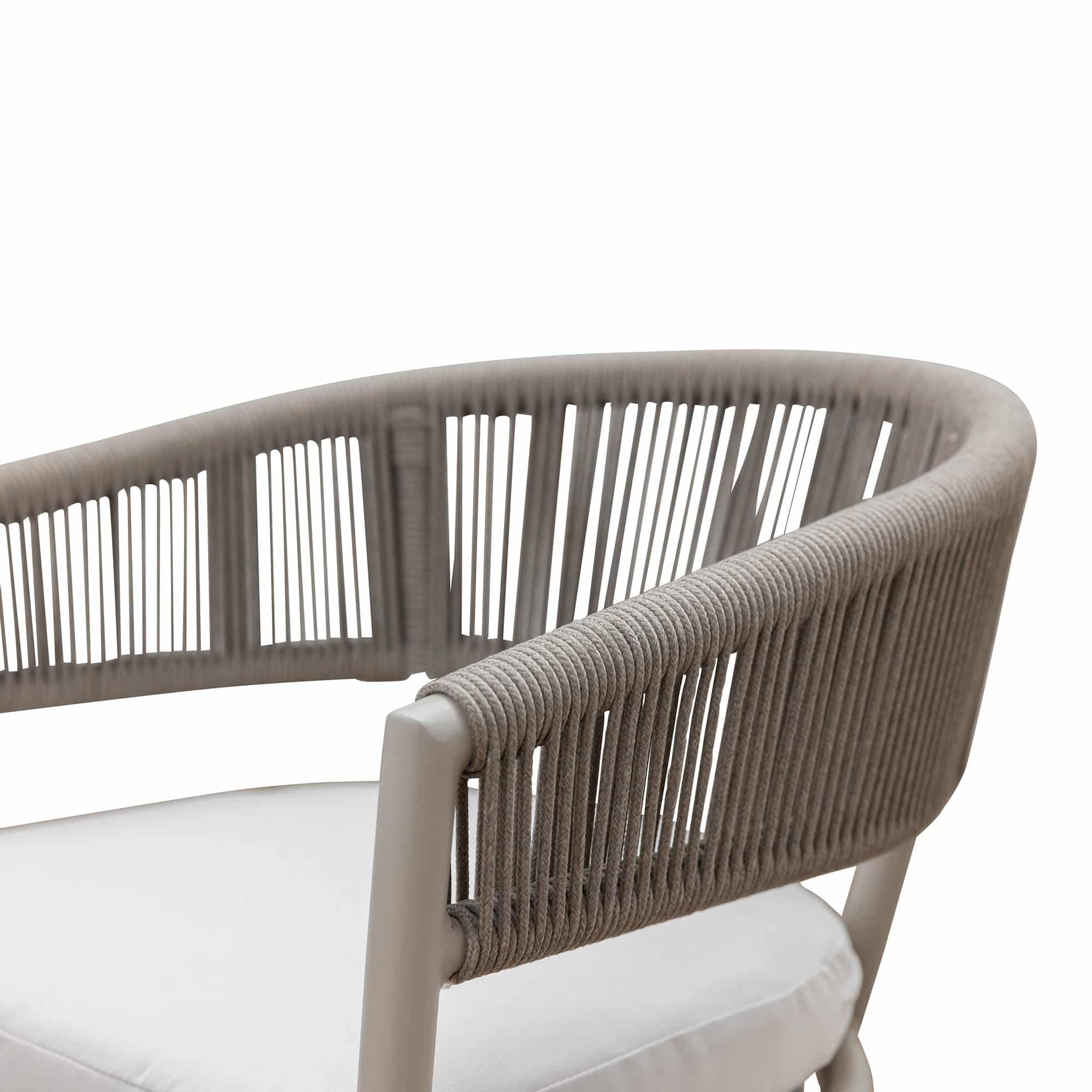 Capri Outdoor Dining Chair Taupe + White
