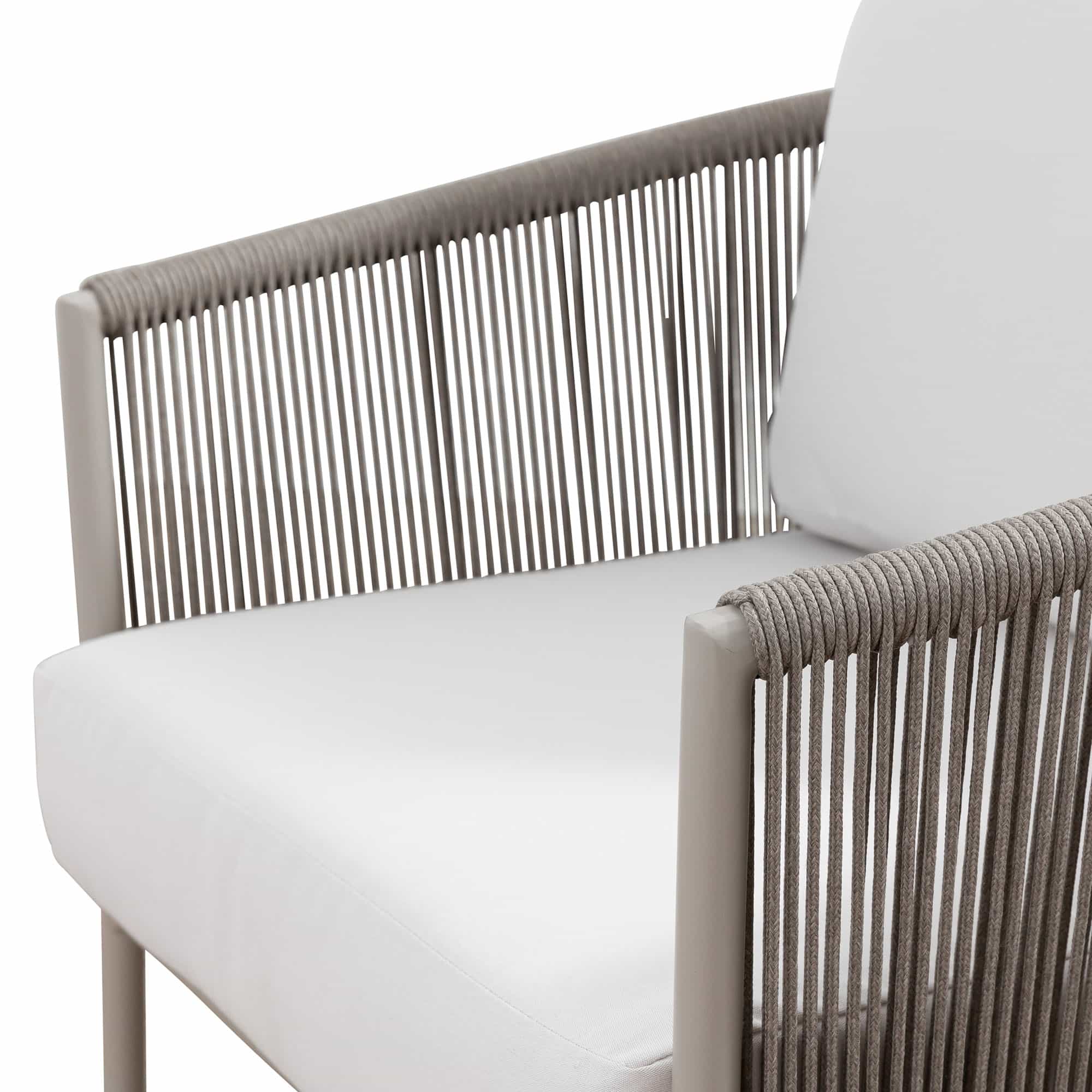 Capri Outdoor Armchair Taupe + White
