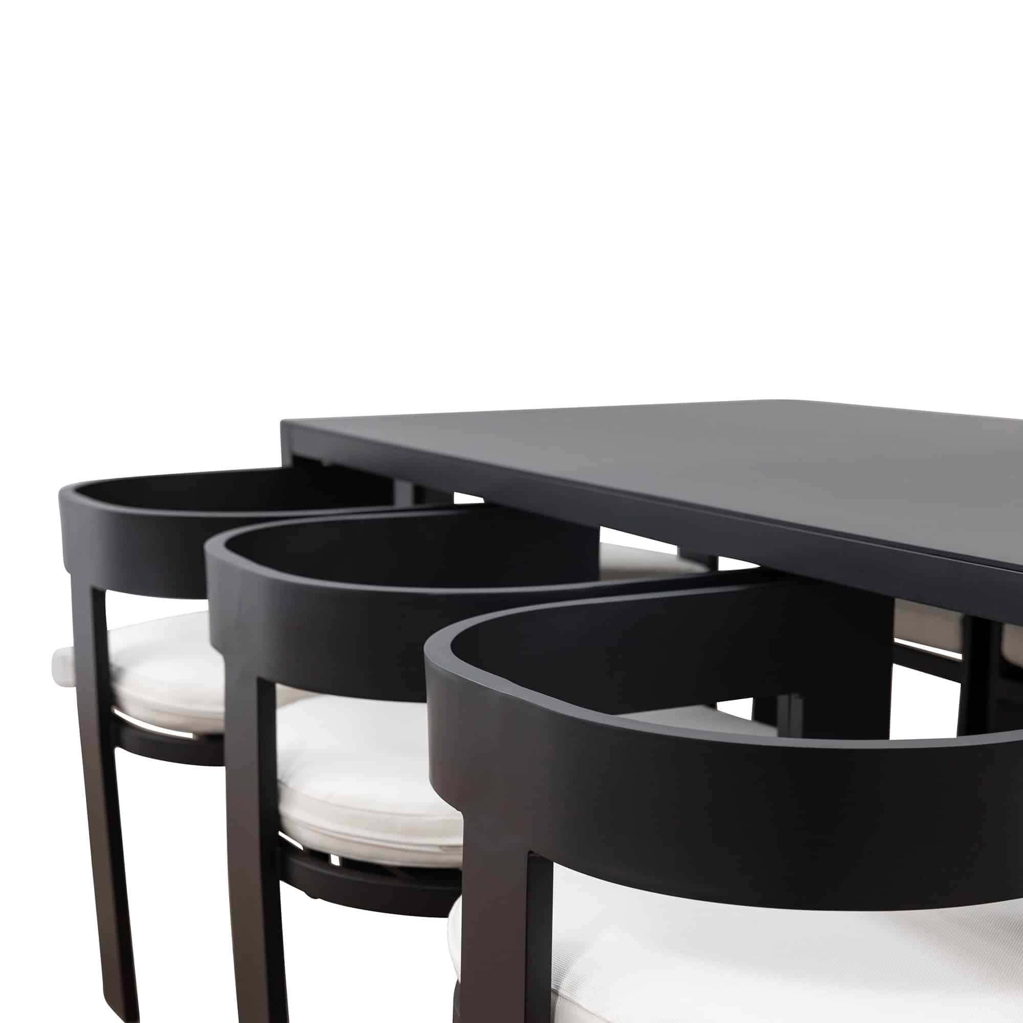 Rocco Outdoor Dining Chair Black + White