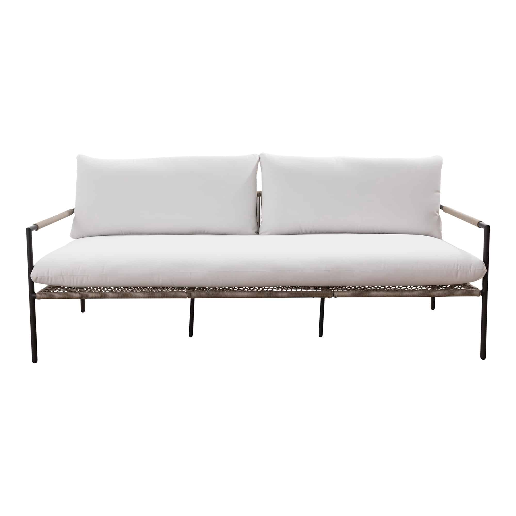 Laurent Outdoor Sofa Gunmetal + Beige