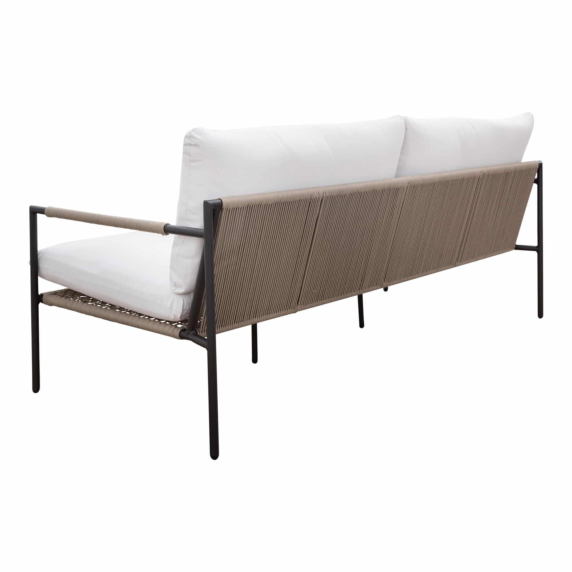 Laurent Outdoor Sofa Gunmetal + Beige