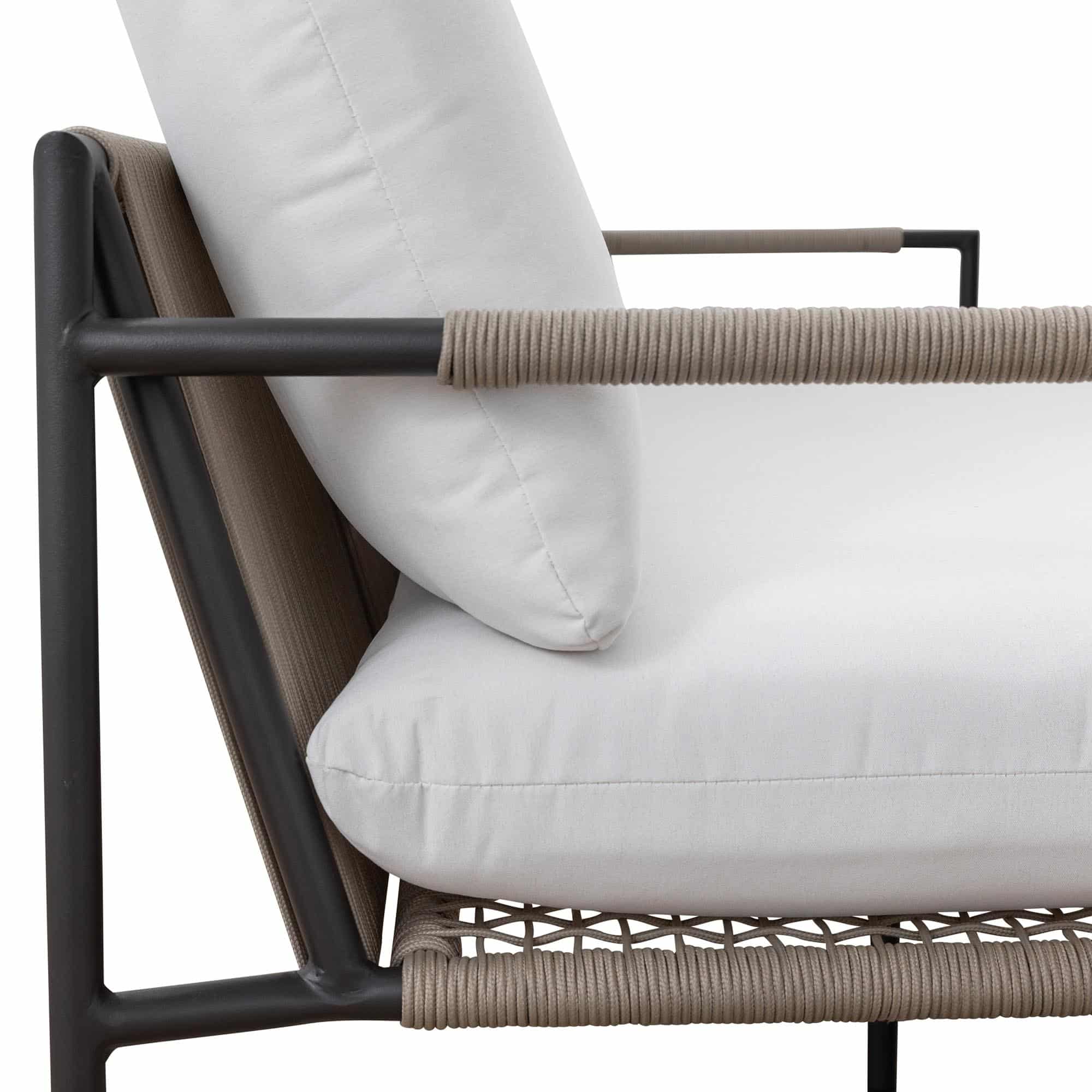 Laurent Outdoor Sofa Gunmetal + Beige
