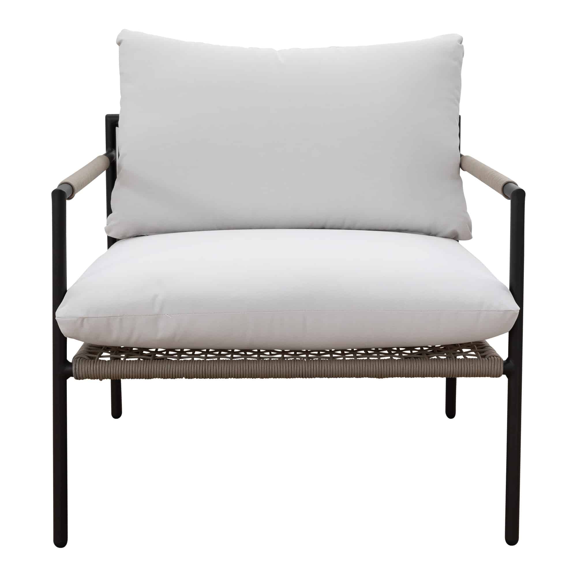 Laurent Outdoor Armchair Gunmetal + Beige