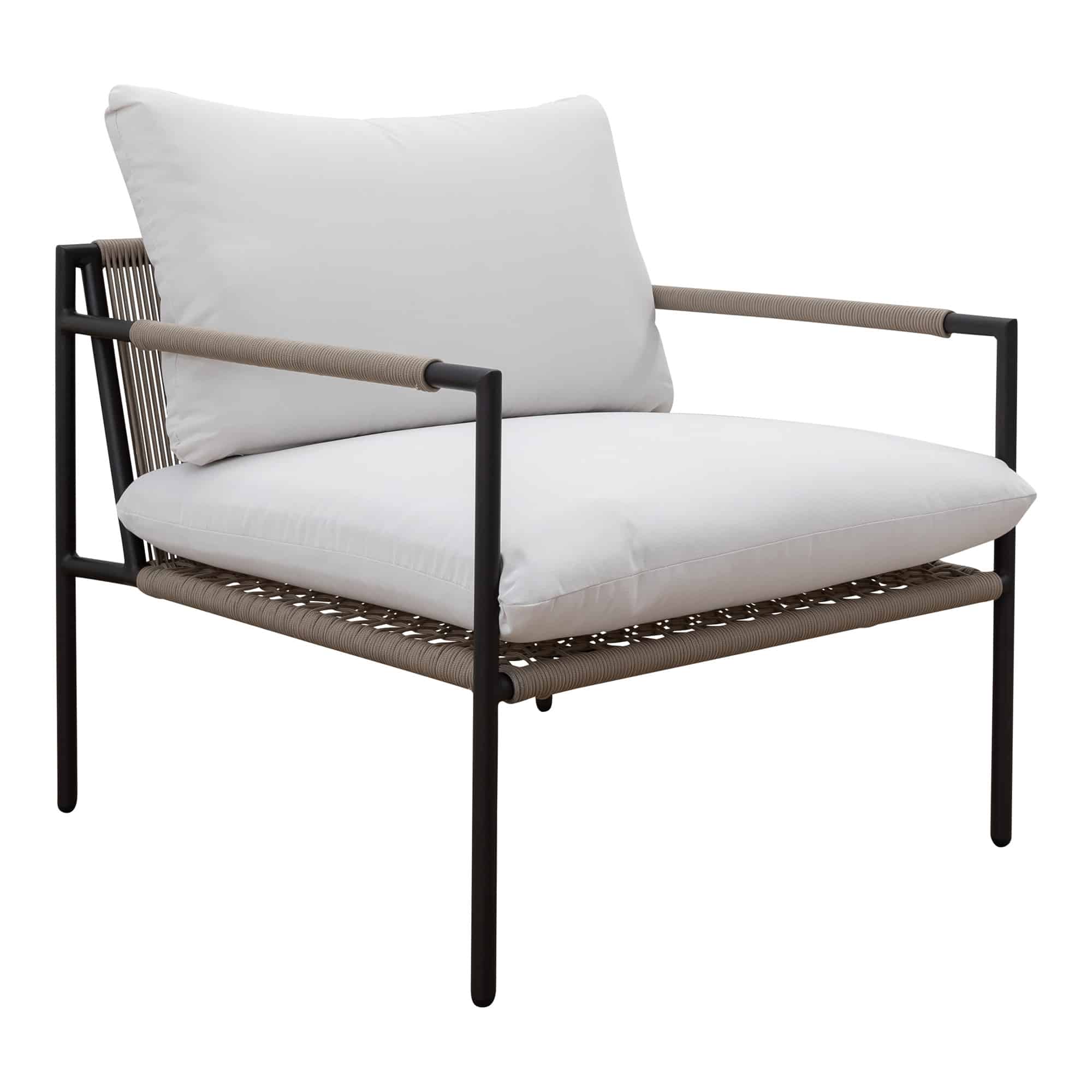 Laurent Outdoor Armchair Gunmetal + Beige