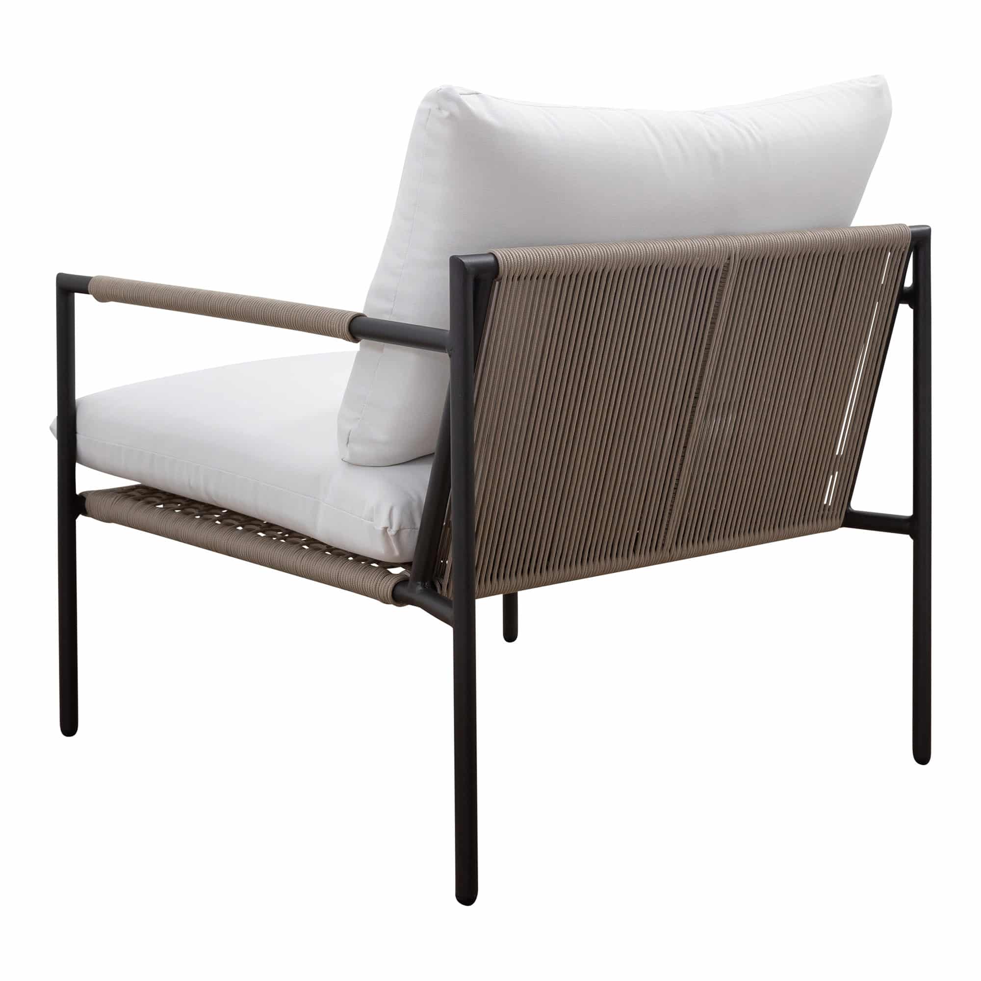 Laurent Outdoor Armchair Gunmetal + Beige