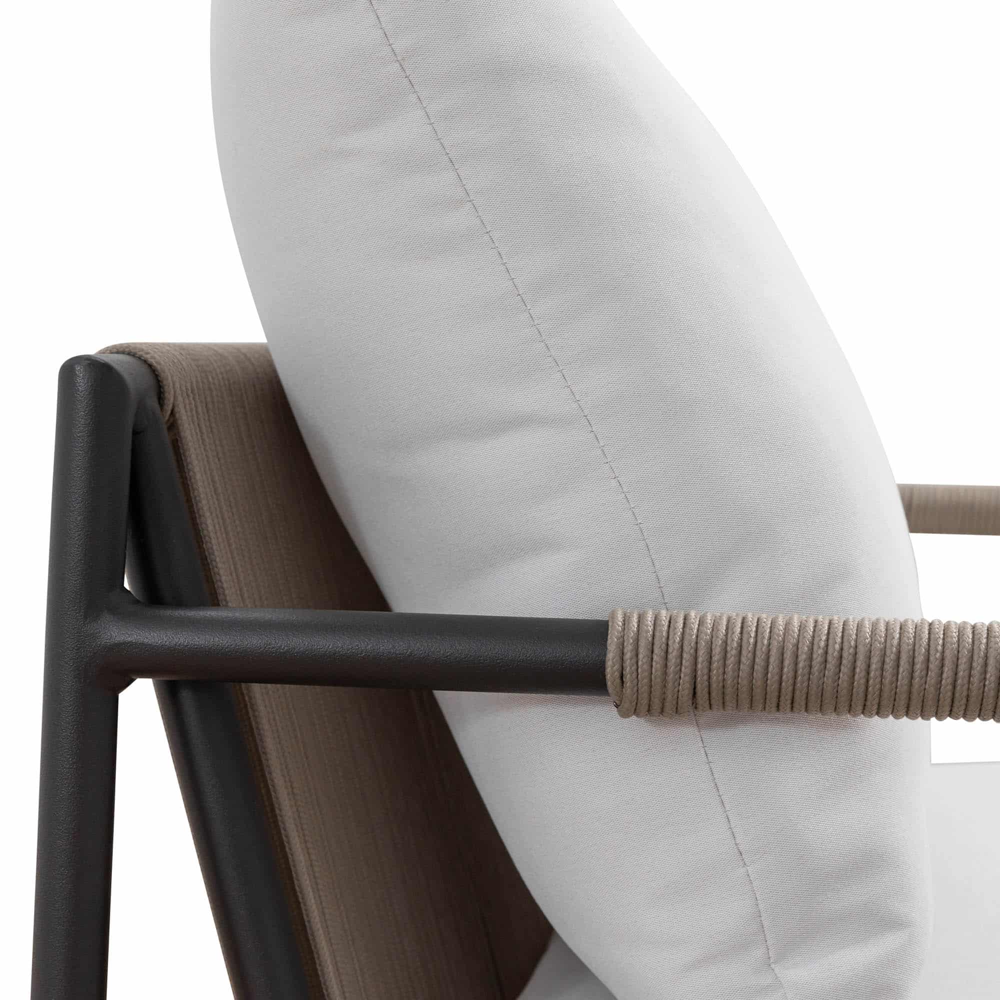 Laurent Outdoor Armchair Gunmetal + Beige
