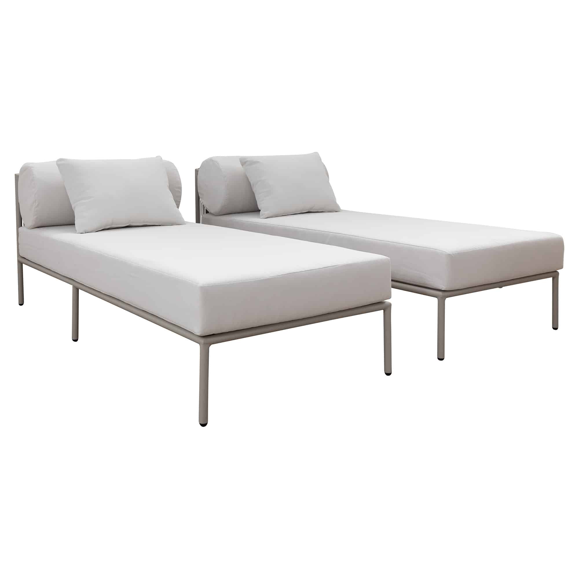 Capri Outdoor Sunlounger Taupe + White