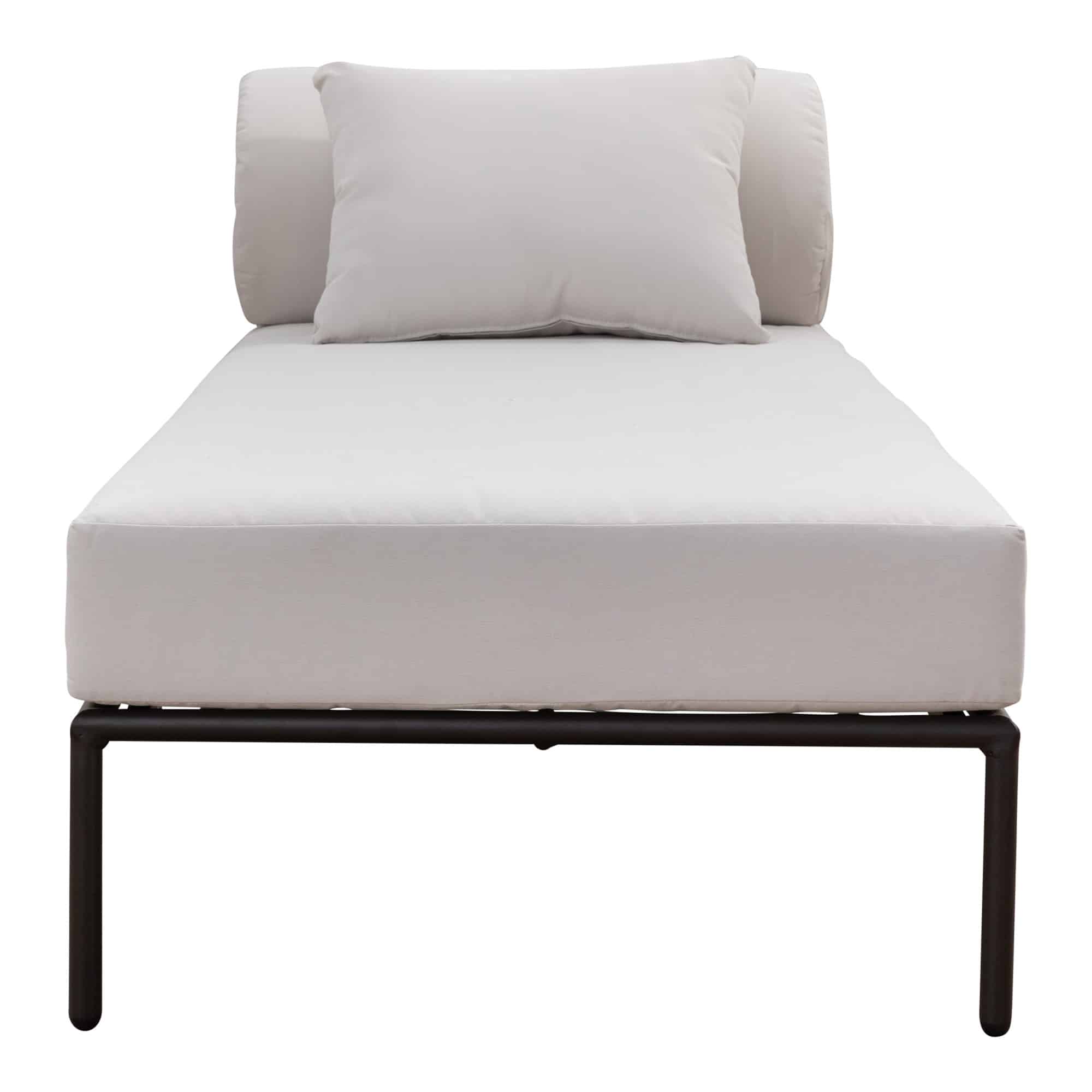 Laurent Outdoor Sunlounger Gunmetal + Beige