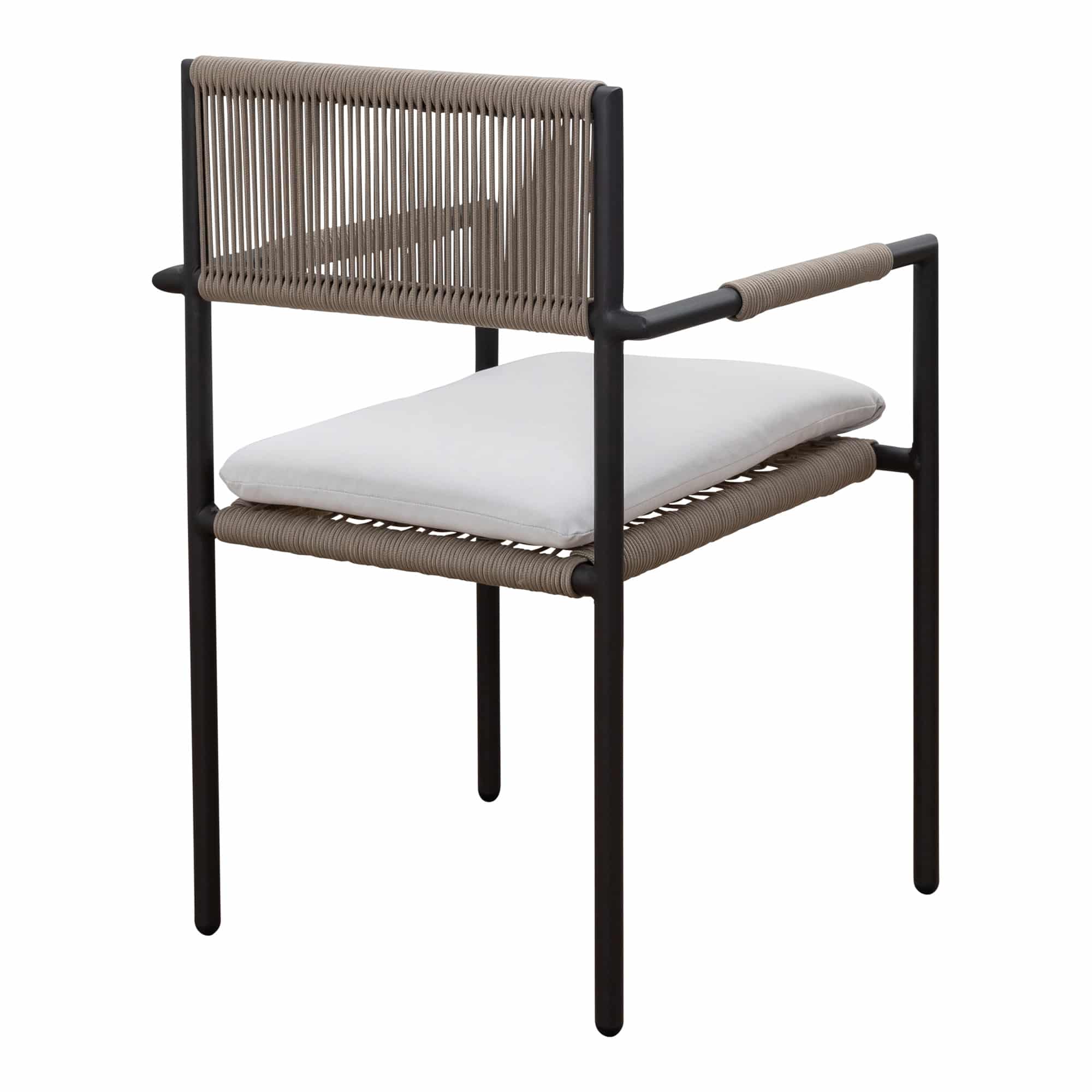 Laurent Outdoor Dining Chair Gunmetal + Beige